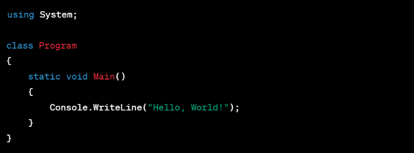 Mensaje "Hola Mundo" en código C#